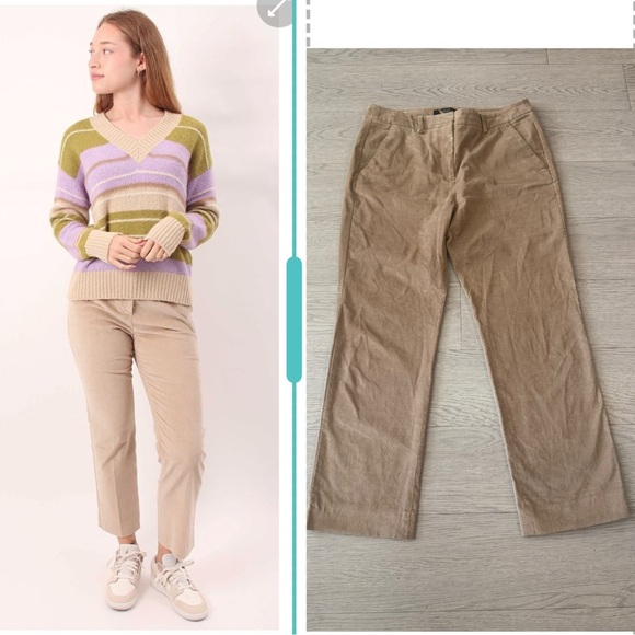 Weekend Max Mara Corduroy High Waisted Capri Pants Size 10 - Picture 1 of 6